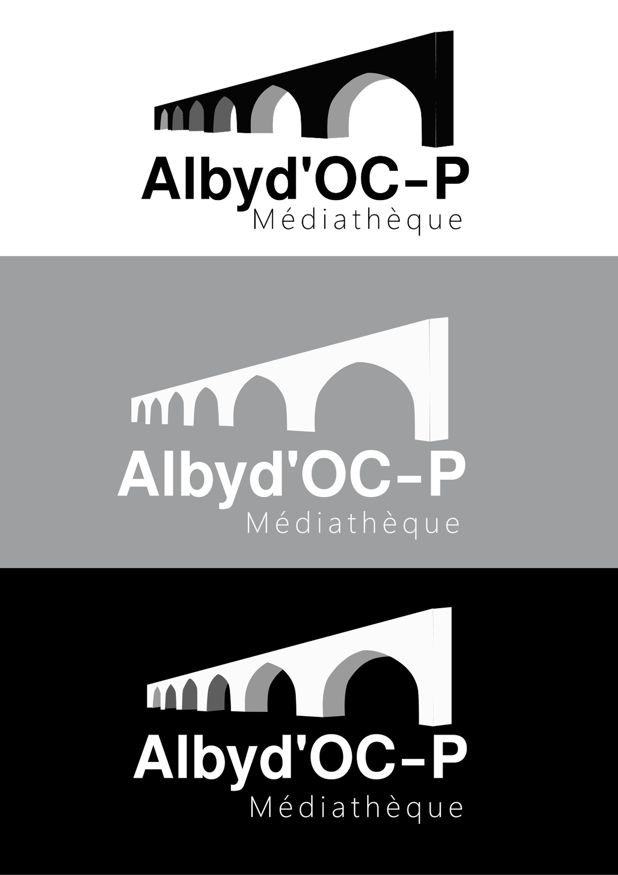 Logo médiathèque variantes de gris