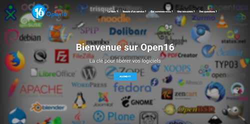 page d'accueil d'Open16