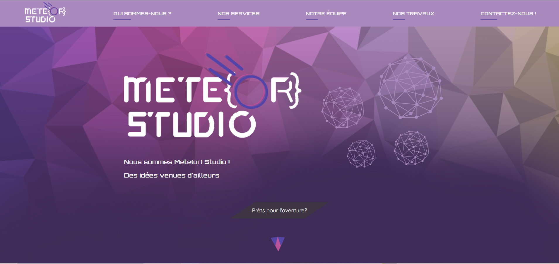 Page d'accueil du site Meteor