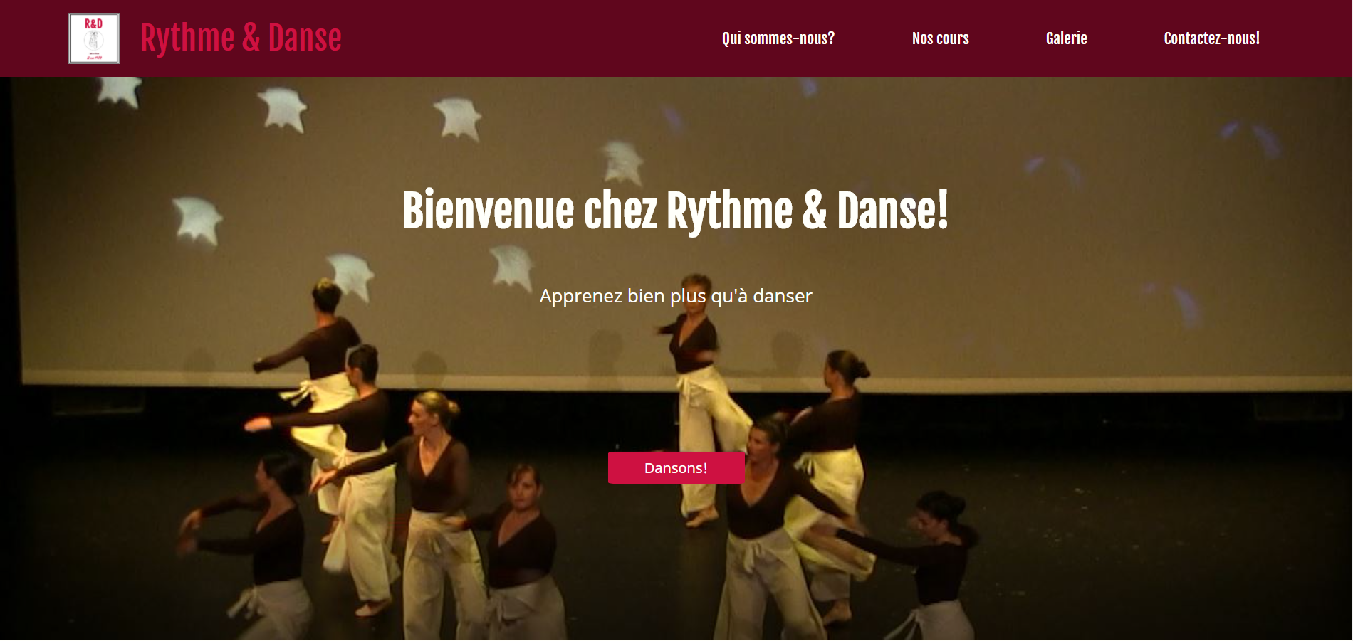 Page d'accueil du site Rythme et Danse